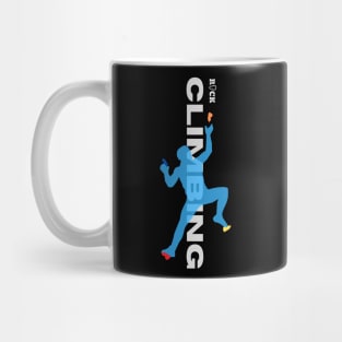 rock climbing with climber blue Mug